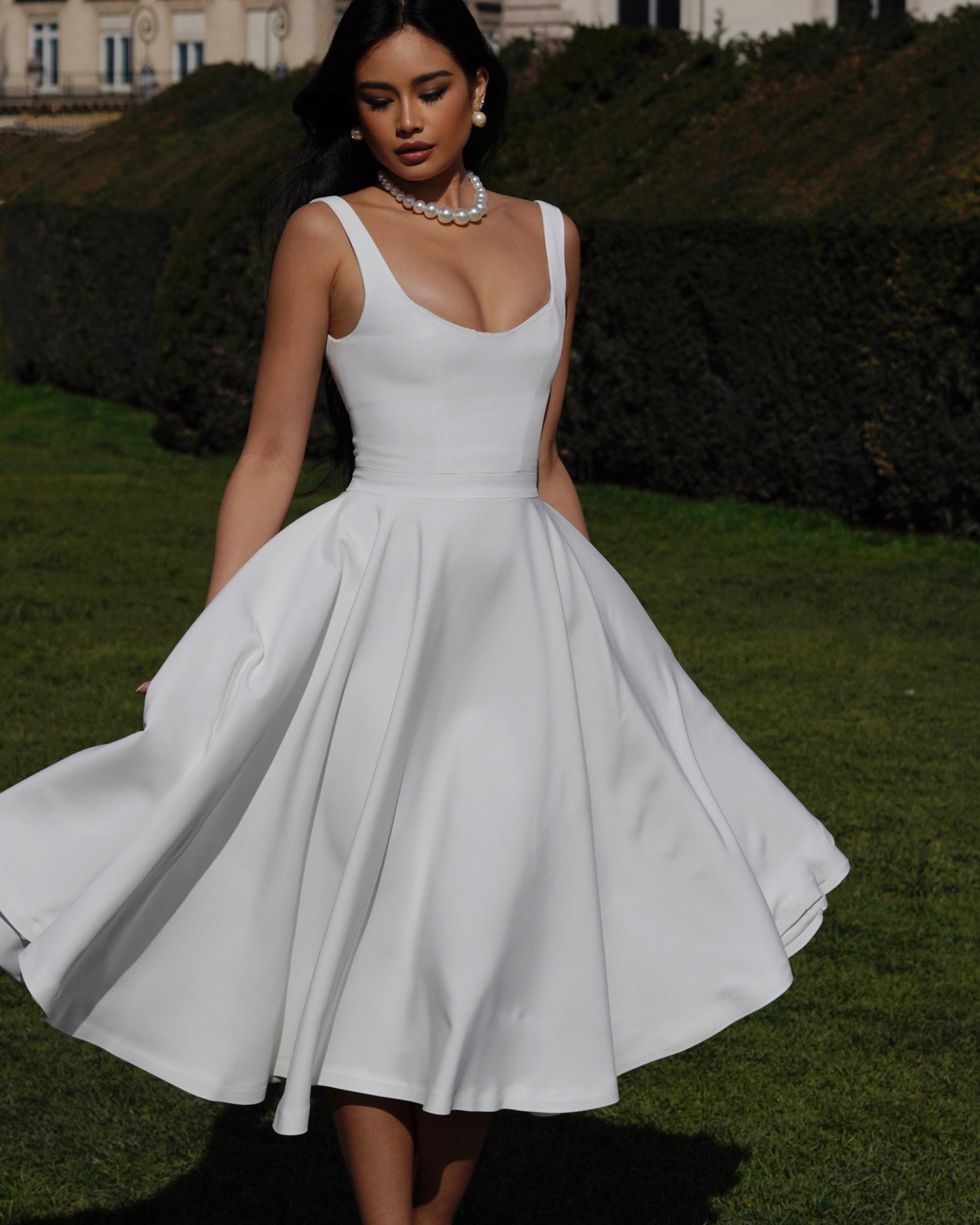 The Scarlett Midi Dress in Ecru