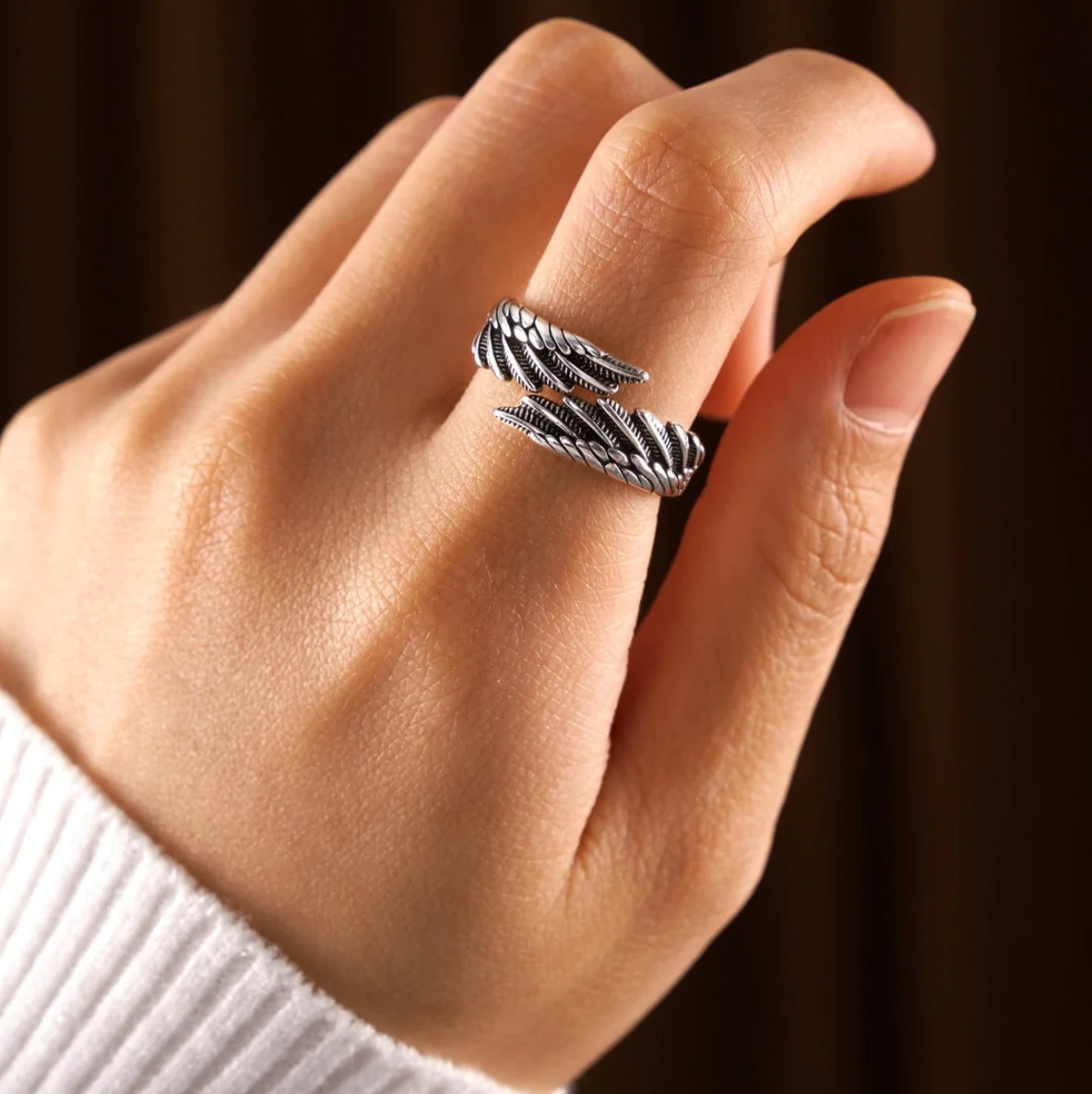 Alas De Ángel™ | Anillo Personalizado y Ajustable Con Nombre