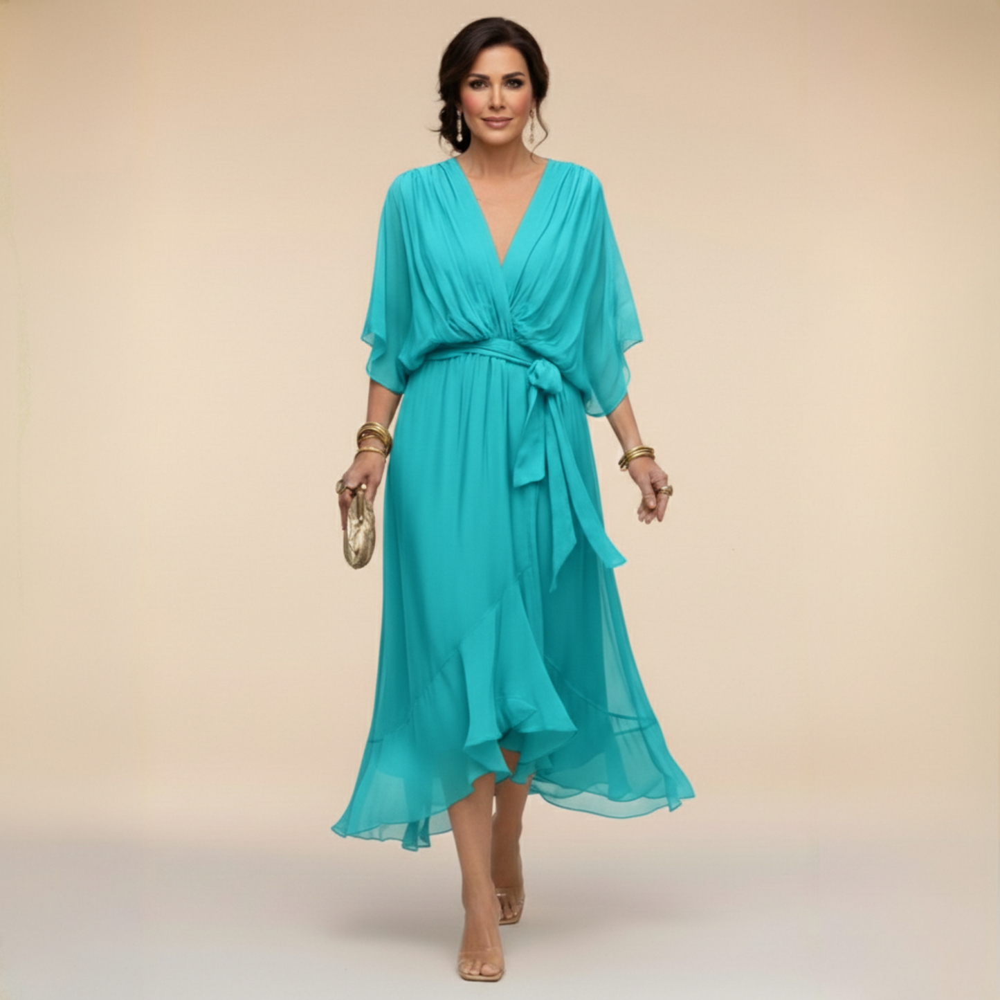 Vestido Monica™ - Chifón con Escote en V