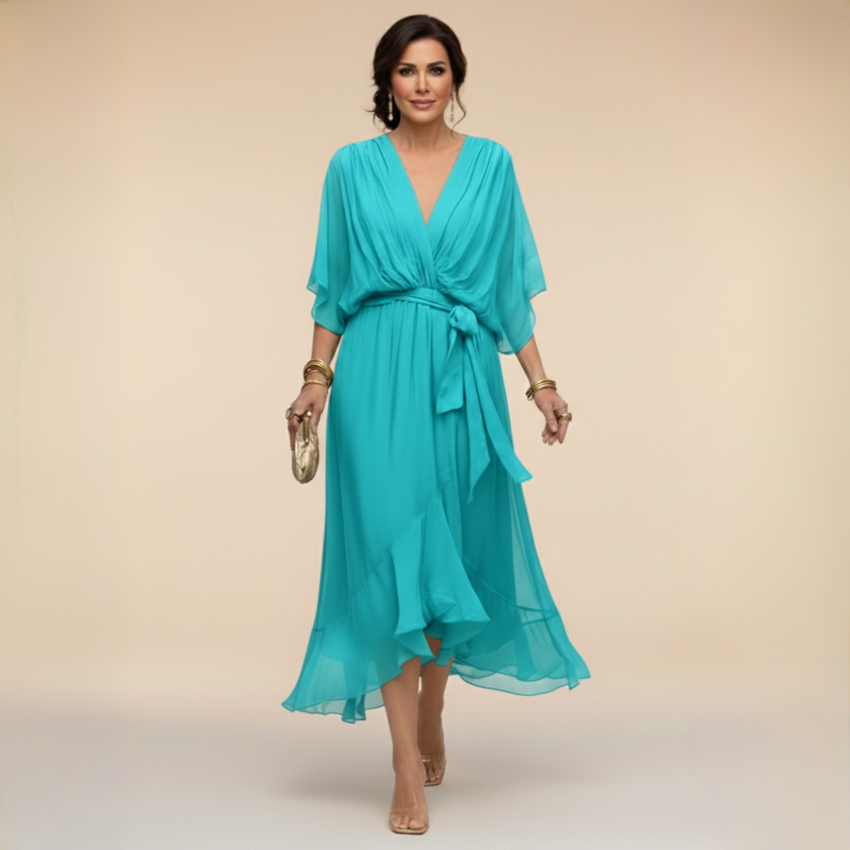 Vestido Monica - Chifón con Escote en V