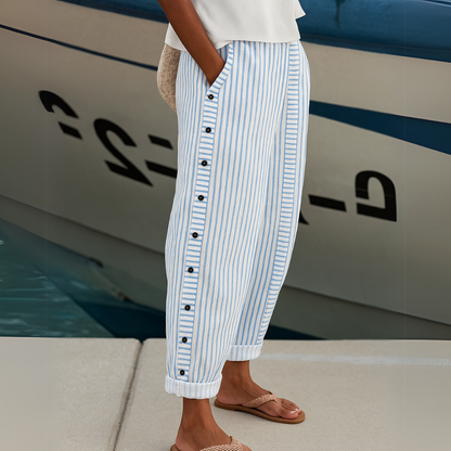 REA | PANTALONES CASUALES A RAYAS CÓMODOS