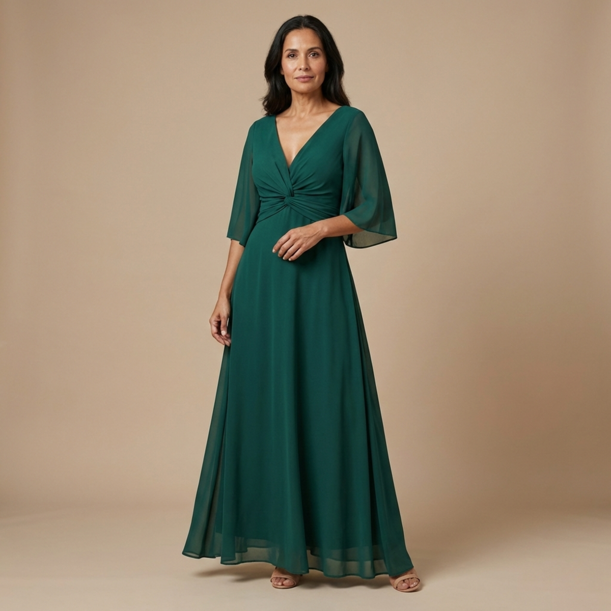 Vestido Lucía - Chifón con Escote en V