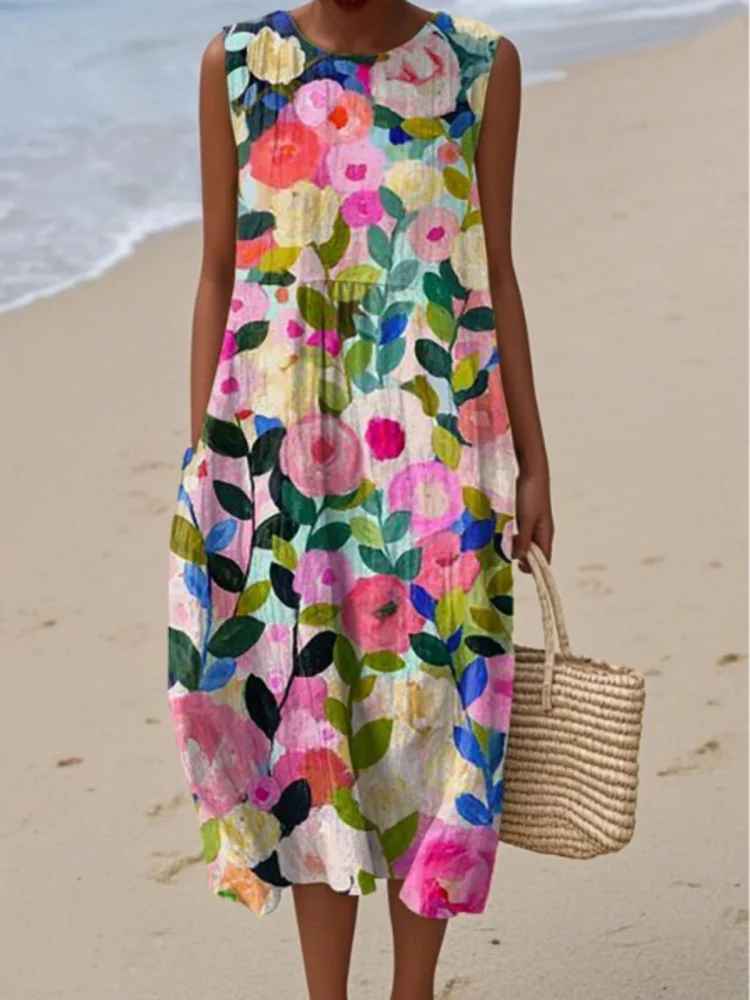 Flora | Vestido Floral Coral