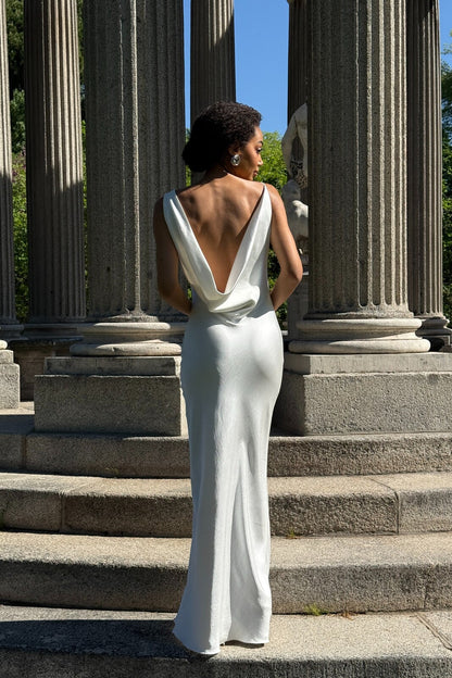VESTIDO BLANCO FLUIDO LARGO