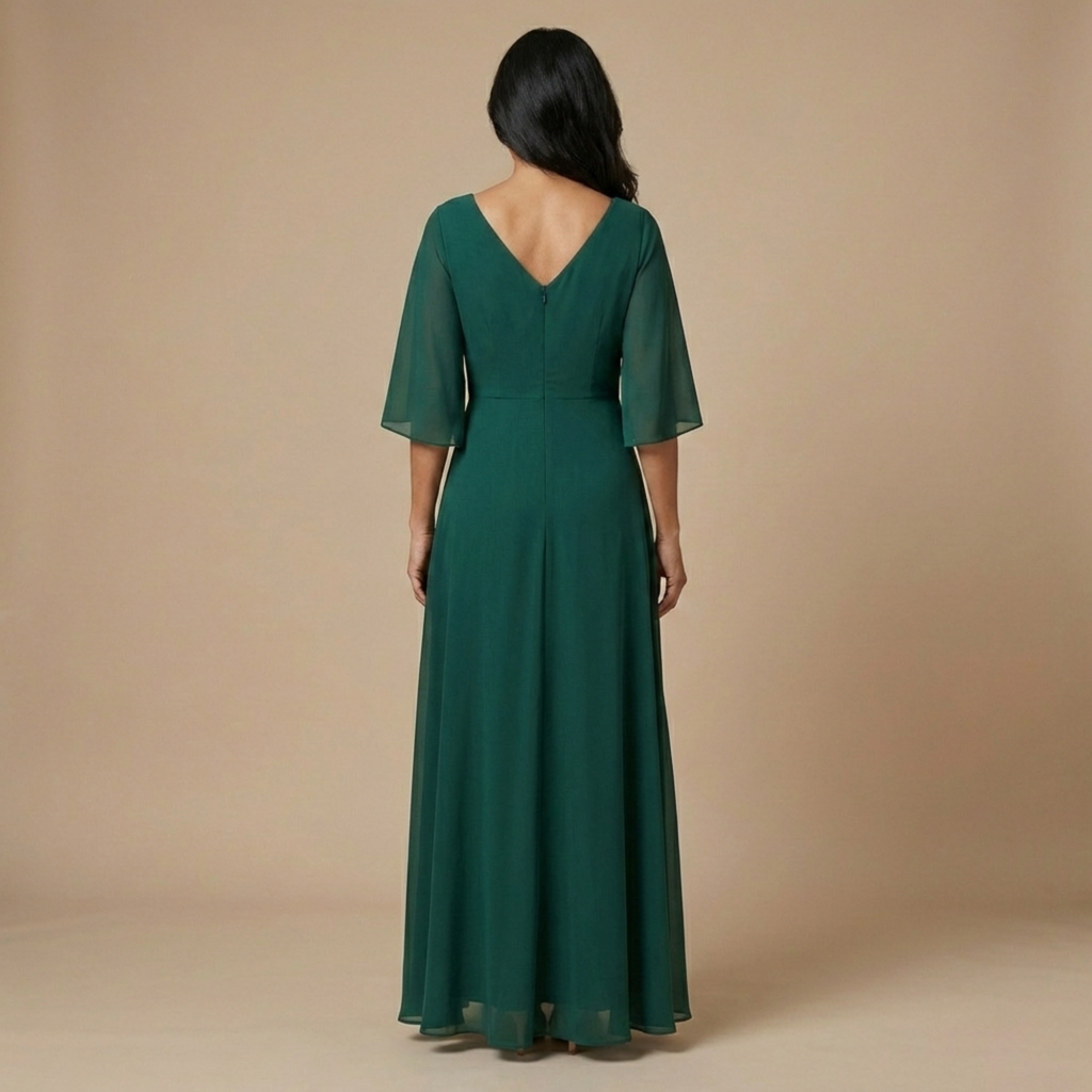 Vestido Lucía - Chifón con Escote en V