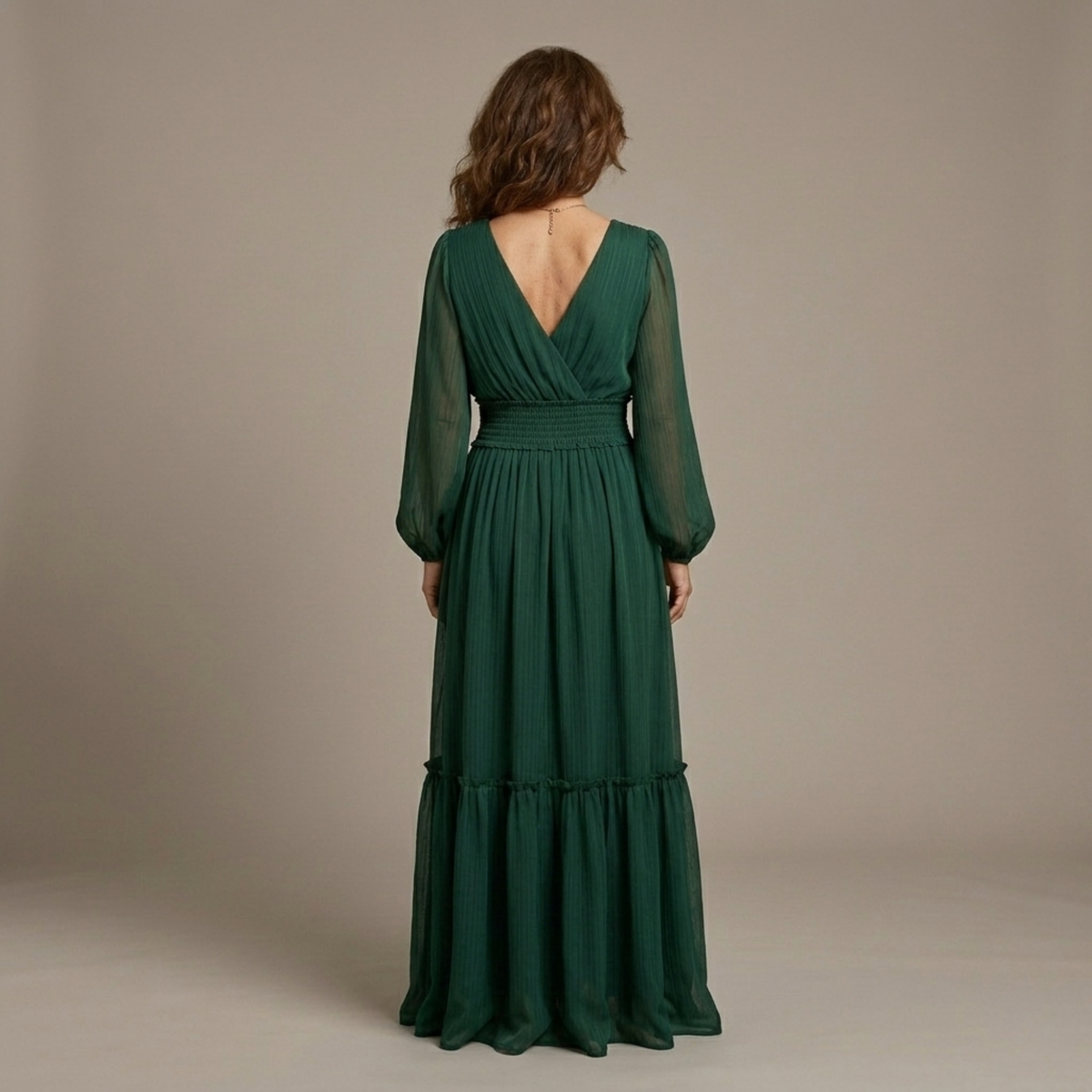 Vestido María - Chifón con Escote en V