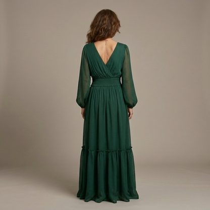 Vestido María™ - Chifón con Escote en V