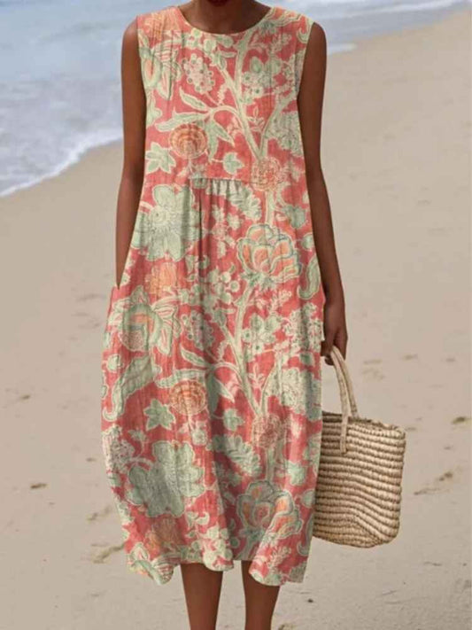 Flora | Vestido Floral Coral