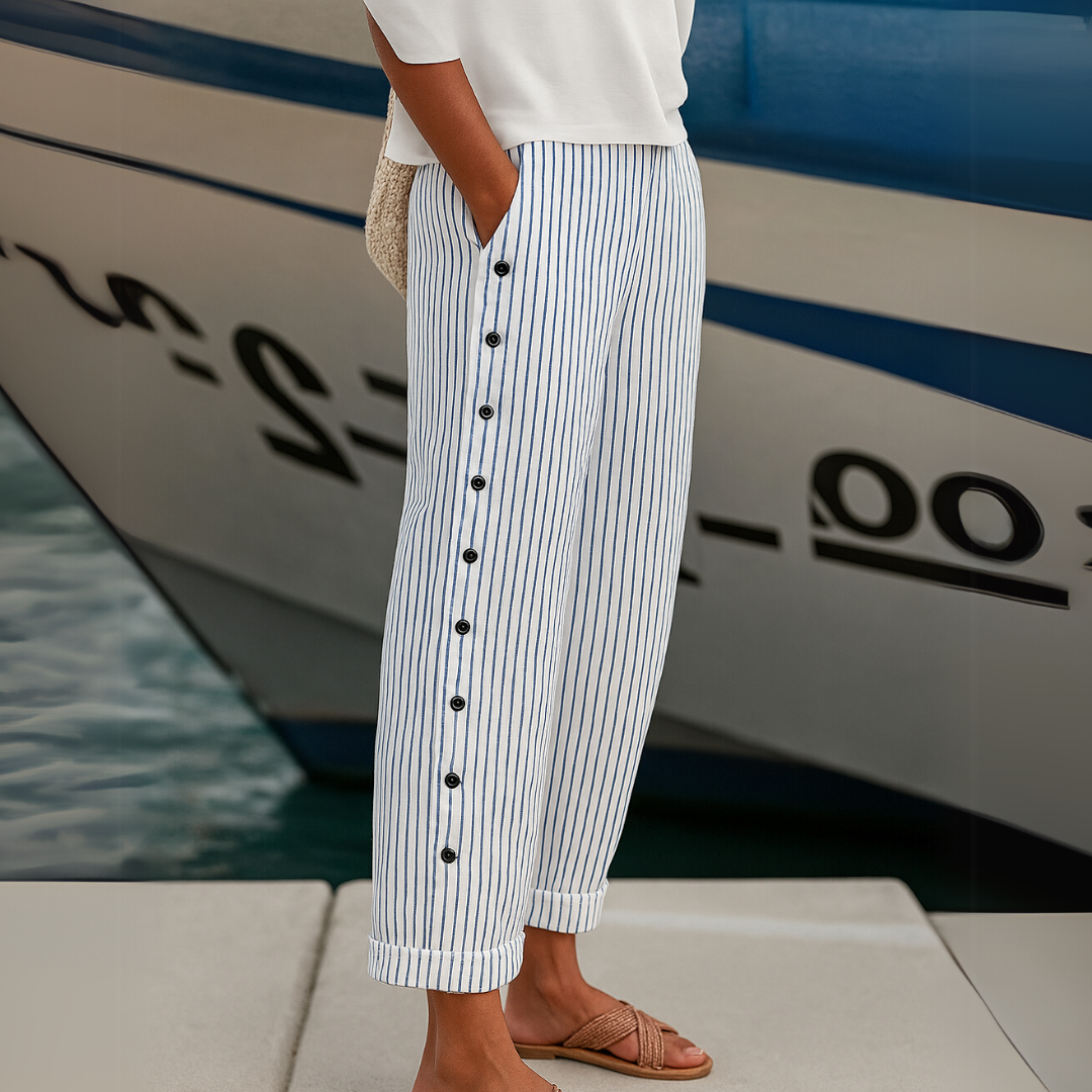 REA | PANTALONES CASUALES A RAYAS CÓMODOS