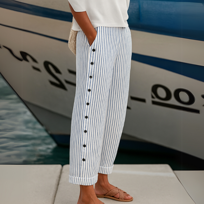 REA | PANTALONES CASUALES A RAYAS CÓMODOS