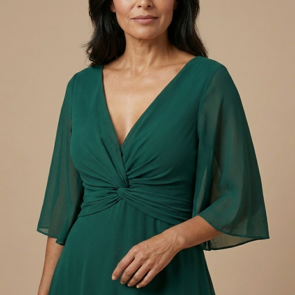 Vestido Lucía - Chifón con Escote en V