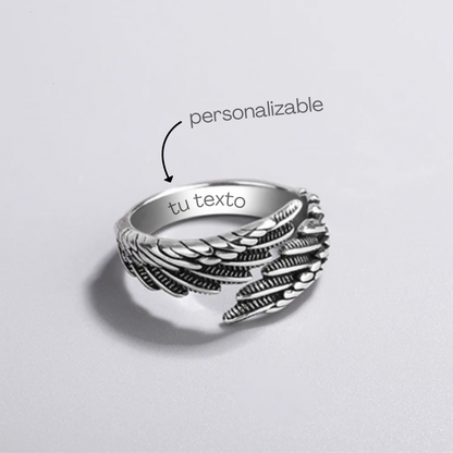 Alas De Ángel™ | Anillo Personalizado y Ajustable Con Nombre