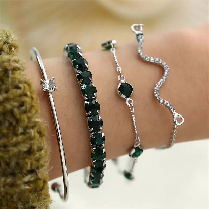 Conjunto de Pulseras Esmeralda Pura