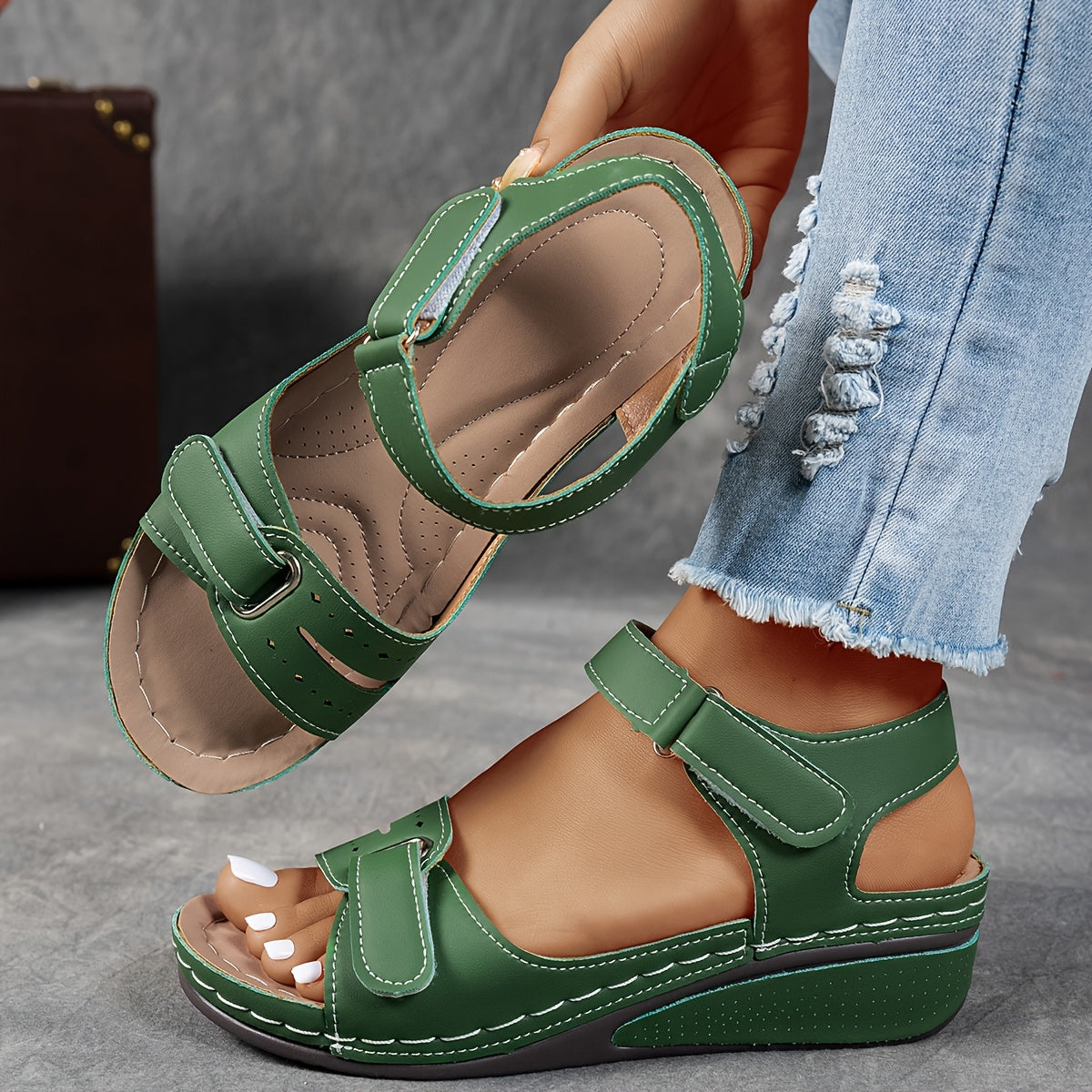 Célima - Sandalias Efecto Piel con Suela Ergonómica