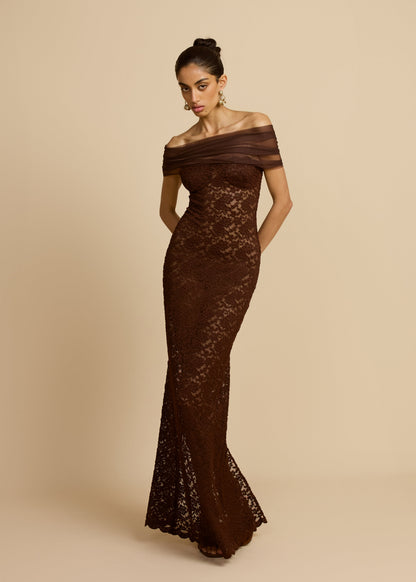 MILANA DRESS CHOCOLATE