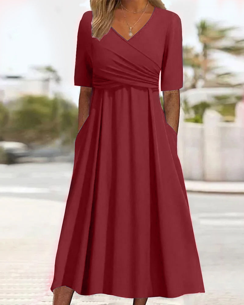Pien - Vestido Cruzado de Manga Corta