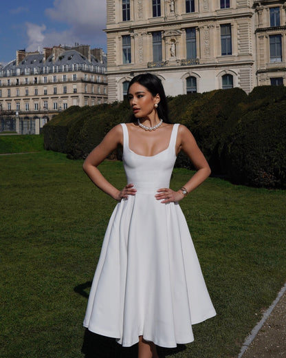 The Scarlett Midi Dress in Ecru