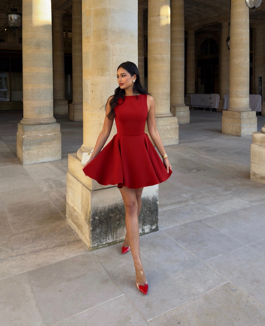 The Diana Mini Dress in Classic Red ♥️