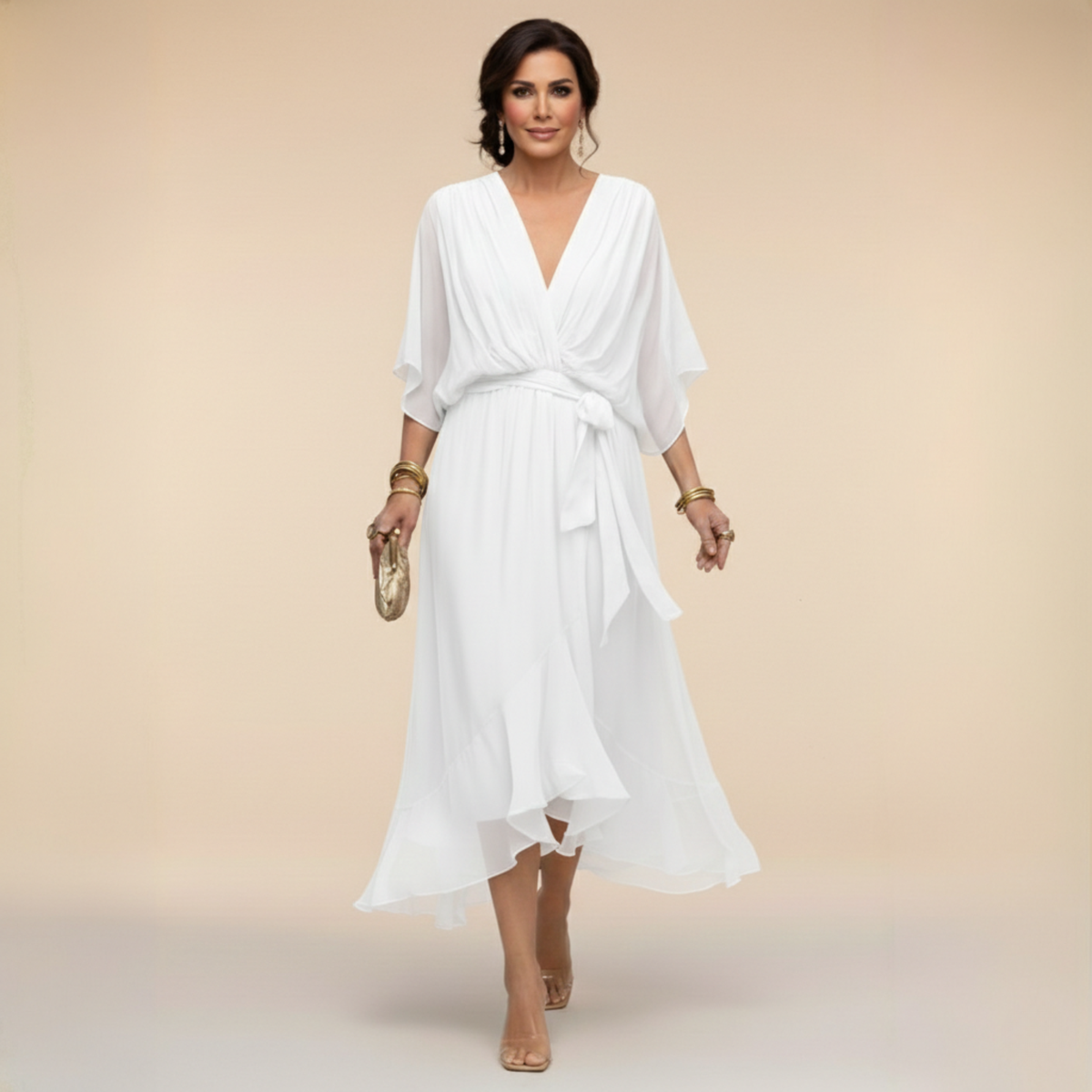 Vestido Monica - Chifón con Escote en V
