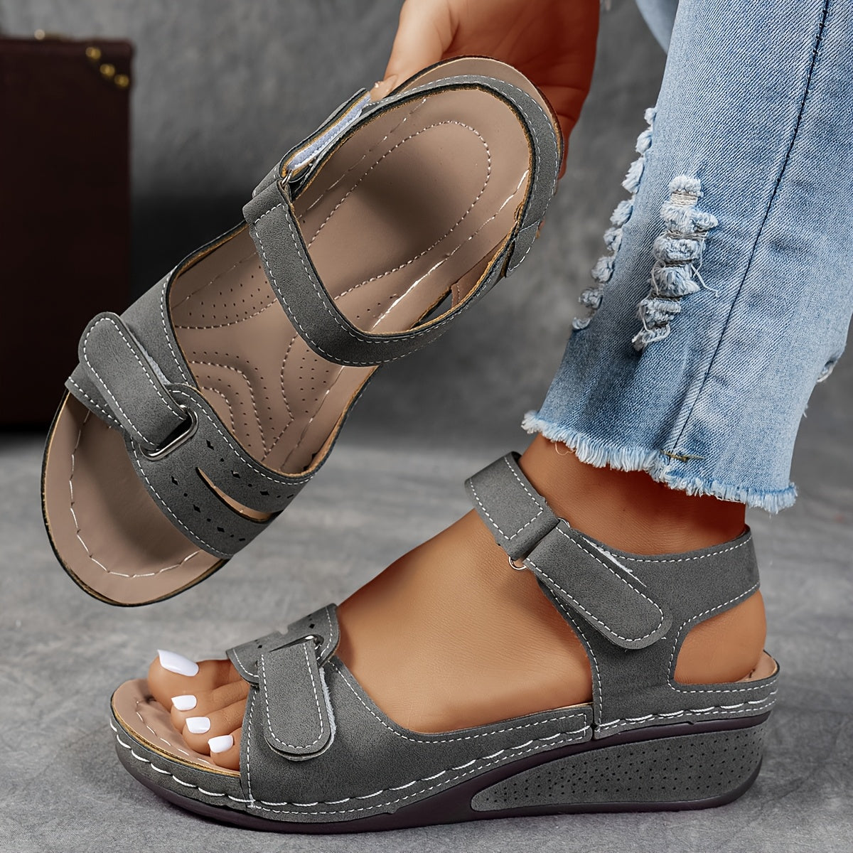 Célima - Sandalias Efecto Piel con Suela Ergonómica
