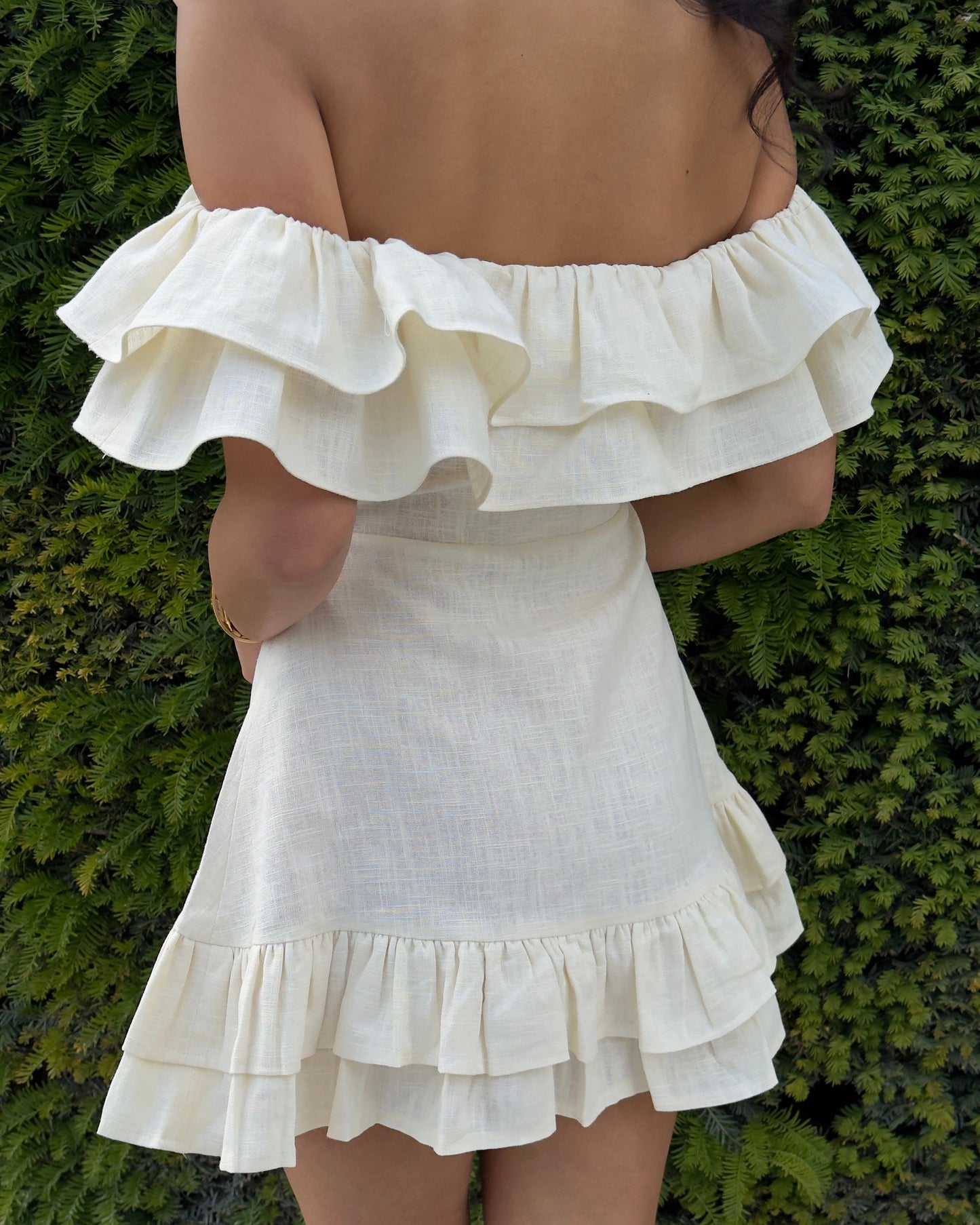 The Bardot Mini Dress in Pure Linen