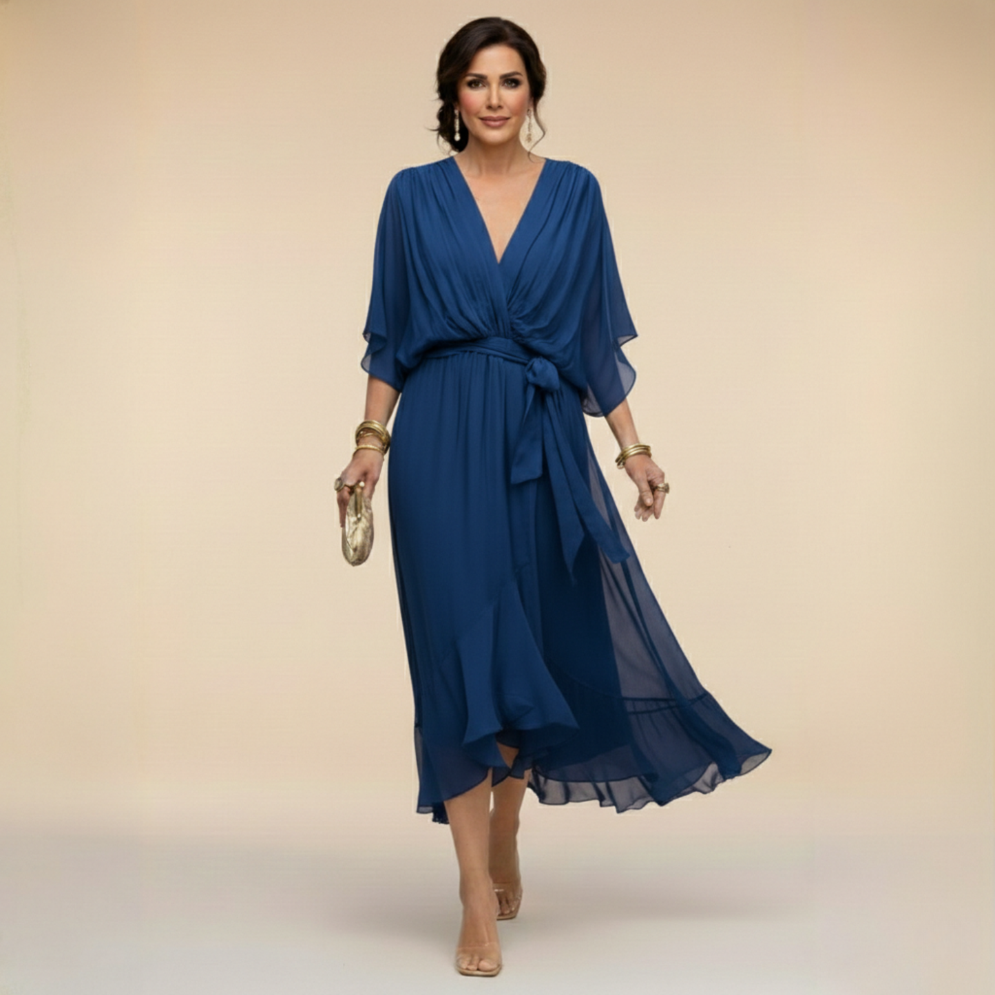 Vestido Monica™ - Chifón con Escote en V