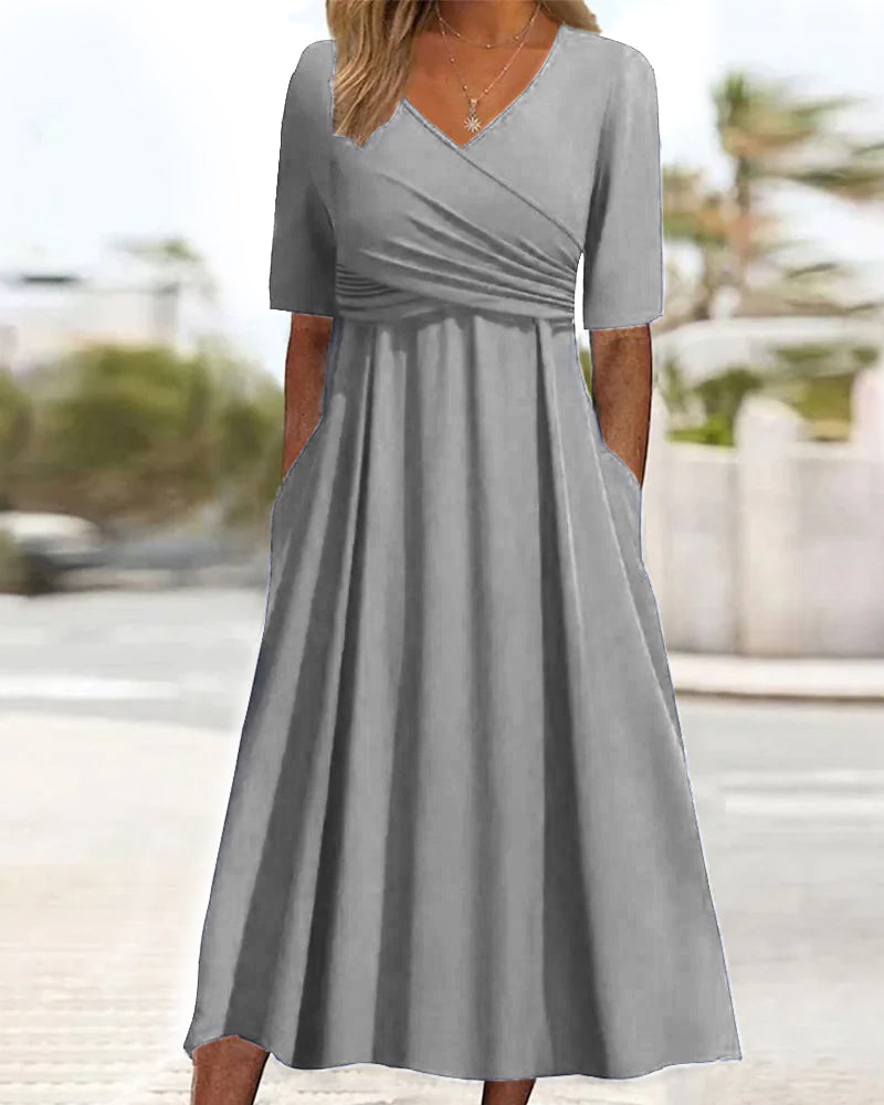 Pien - Vestido Cruzado de Manga Corta