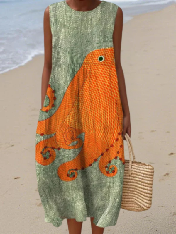 Tess Vestido Midi Oceánico