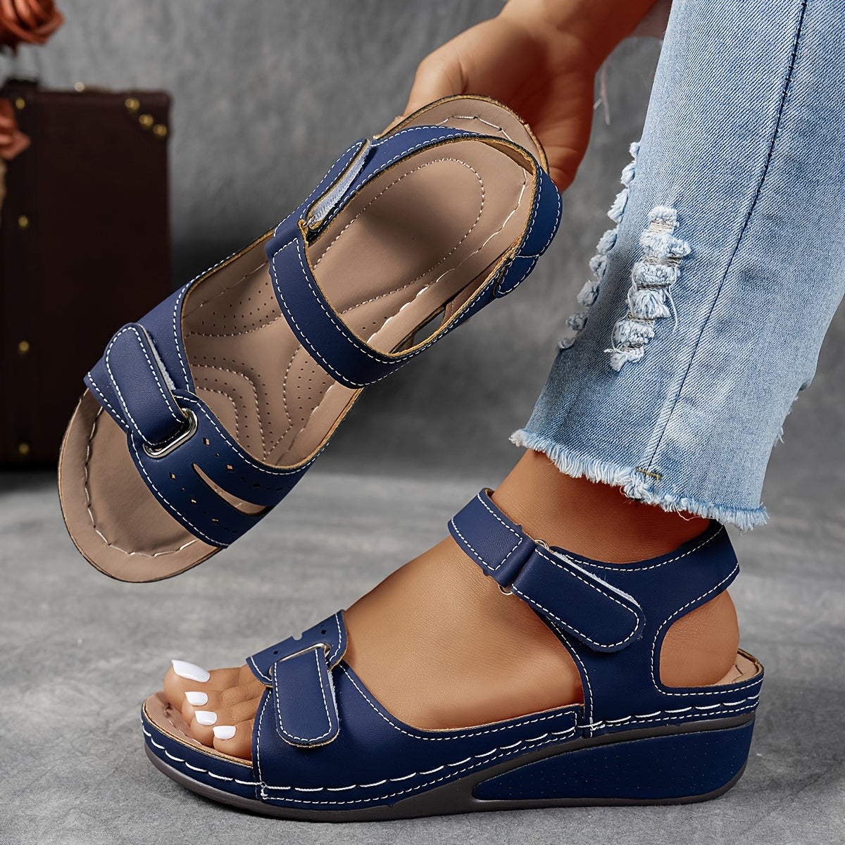 Célima - Sandalias Efecto Piel con Suela Ergonómica