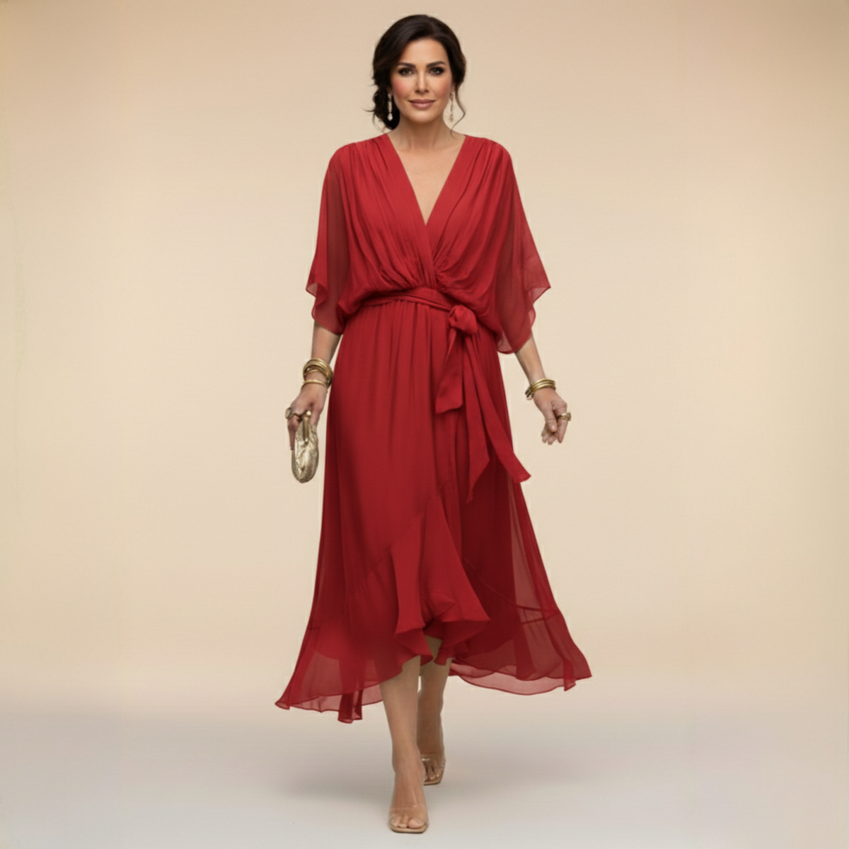 Vestido Monica - Chifón con Escote en V