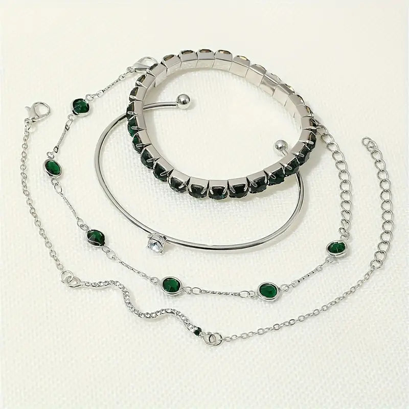 Conjunto de Pulseras Esmeralda Pura