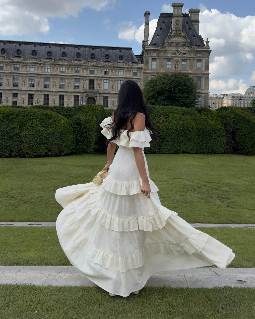 El Maxi Vestido Bardot en Lino Puro
