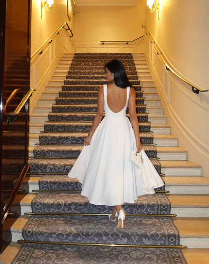 The Diana Midi Dress in off white🍦