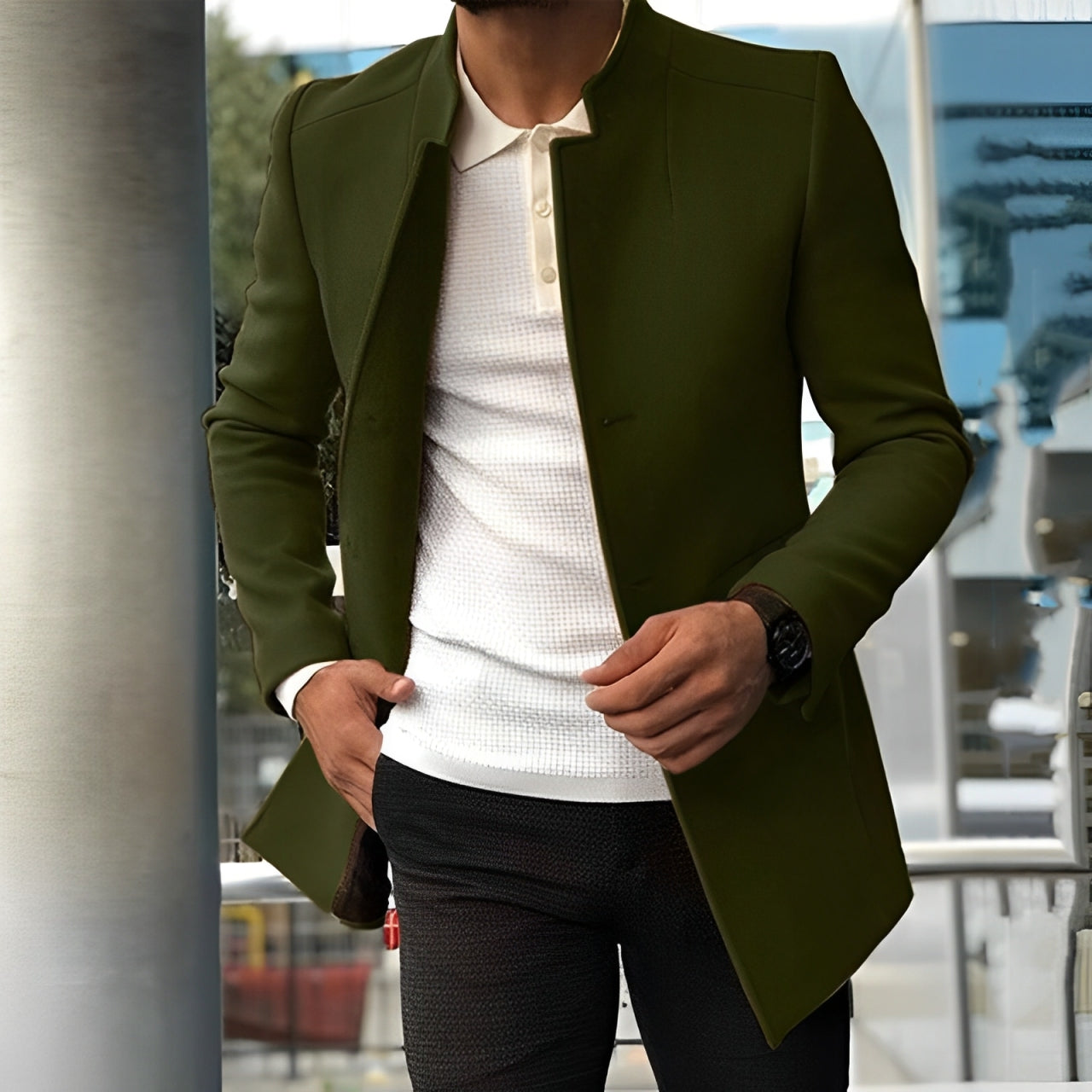 Aldo Men's Wool Coat - All-Season, Versatile