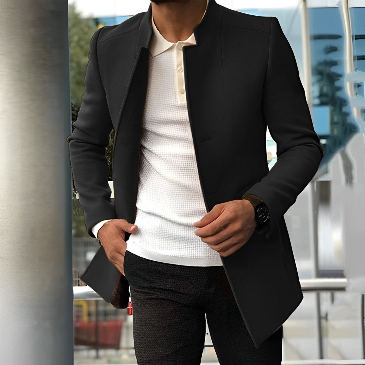 Aldo Men's Wool Coat - All-Season, Versatile