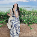 Holiday Dress - Blue Print