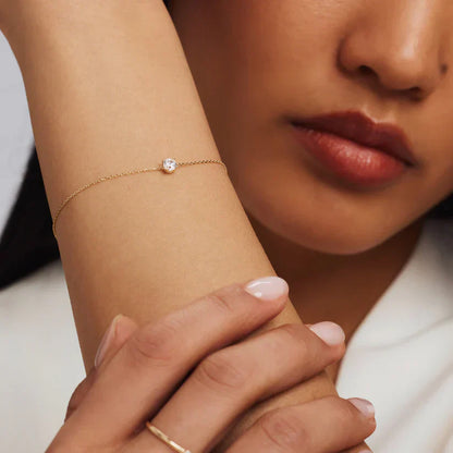 Pulsera Diamante de Piedra | Oro Blanco