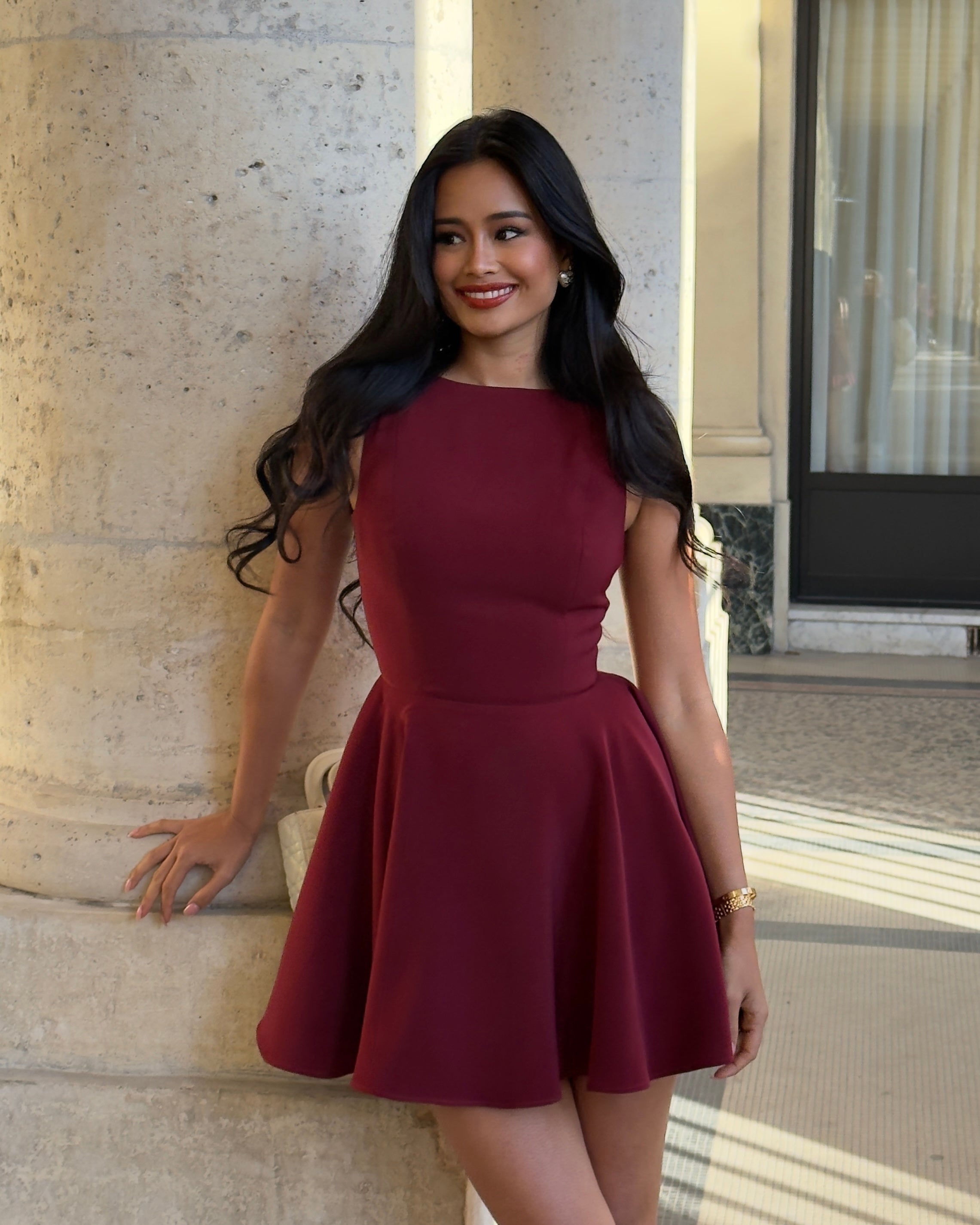 El Mini Vestido Diana en Rojo Vino🍷