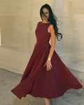 El Vestido Midi Diana en Rojo Vino🍷