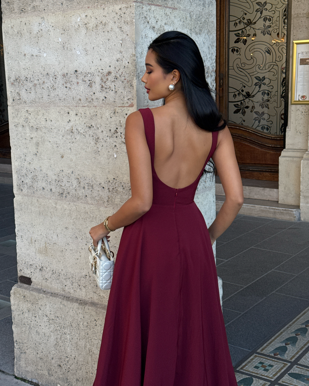El Vestido Midi Diana en Rojo Vino🍷