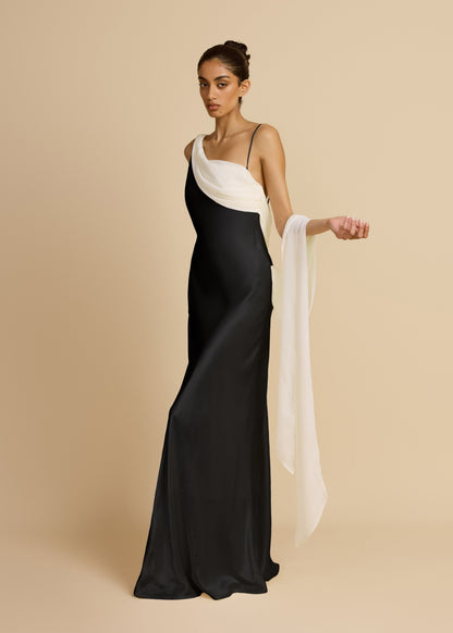 HELENA DRESS BLACK & IVORY