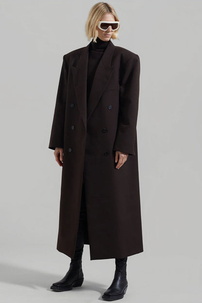 Kelly Women's Double-Breasted Coat - Maxi, Elegant