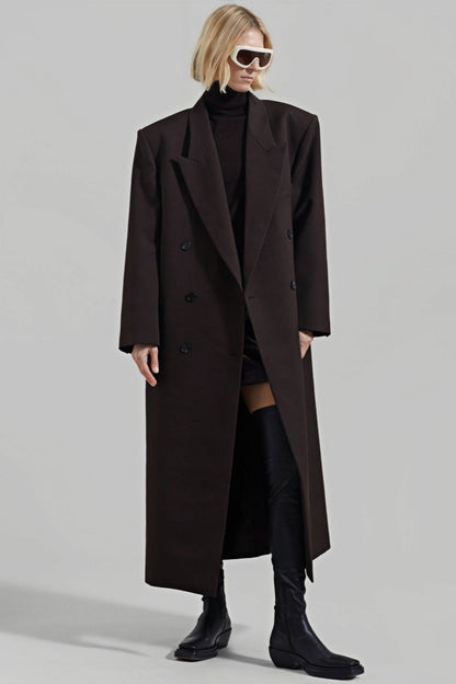 Kelly Women's Double-Breasted Coat - Maxi, Elegant