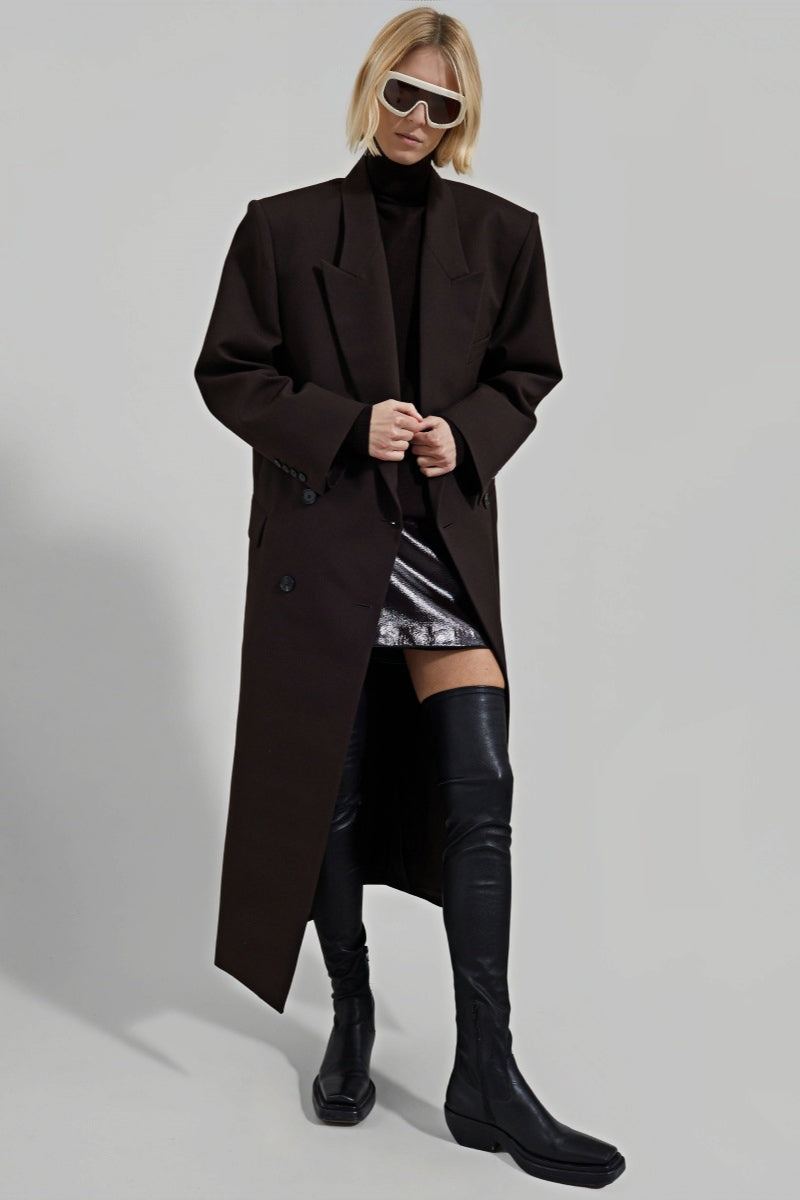 Kelly Women's Double-Breasted Coat - Maxi, Elegant