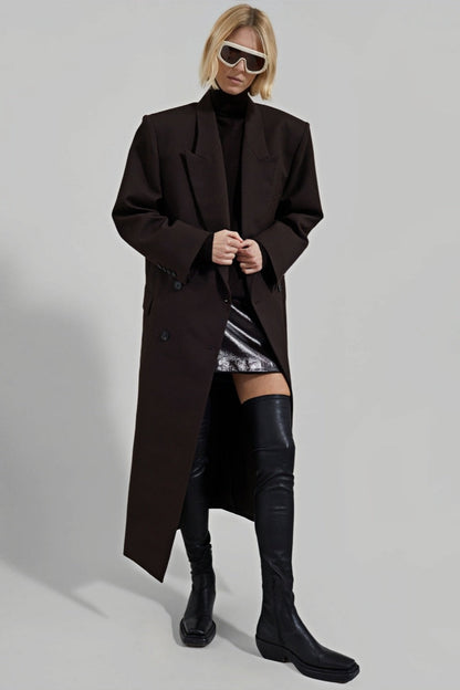 Kelly Women's Double-Breasted Coat - Maxi, Elegant