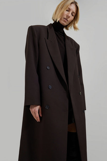 Kelly Women's Double-Breasted Coat - Maxi, Elegant
