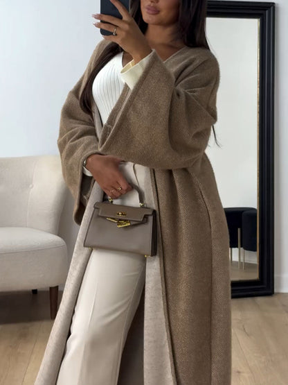 Loose Solid Color Coat - Fall, Winter