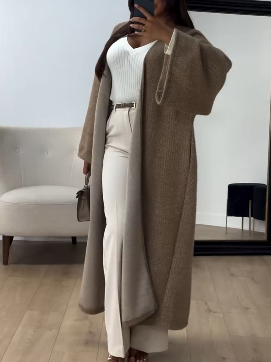 Loose Solid Color Coat - Fall, Winter
