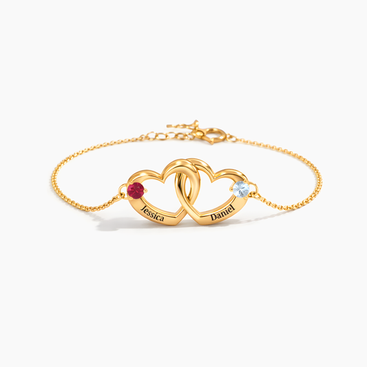Pulsera Corazones Entrelazados