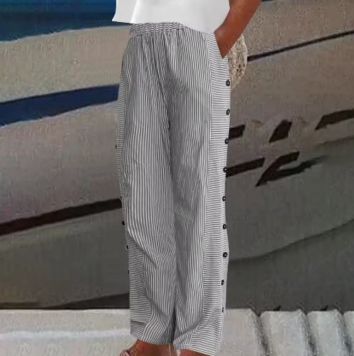 REA | PANTALONES CASUALES A RAYAS CÓMODOS